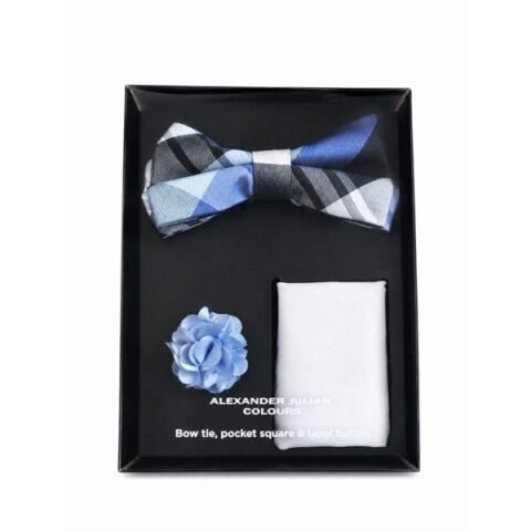 Alexander Julian Bow Tie Pocket Square And Lapel Button