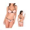 2pc Lace Demi Bra & G-String Set With Jewels