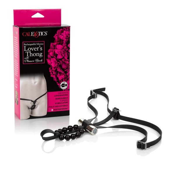 Rechargeable Lover's Thong With Pleasure Beads