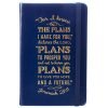 I Know The Plans Hardcover Lux Leather Notebook with Elastic Closure in Cobalt Blue - Jeremiah 29:11