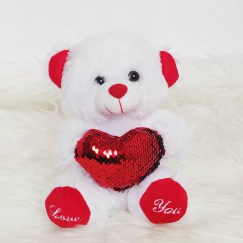 AC  Talking  Sequin Bear - White