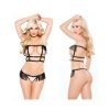 Allure 12-6005 Naughty Faux Leather Top & String OS