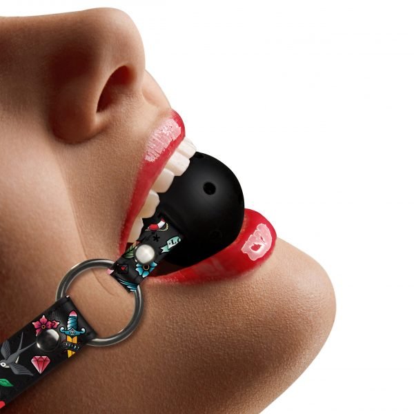 Ouch! Breathable Ball Gag - Old School Tattoo Style