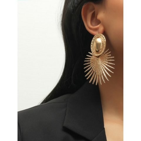 Geo Decor Radiation Drop Earrings