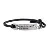 Motivational Leather Bracelet: Happiness is the highest level of success.