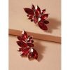 Gemstone Decor Stud Red Earrings