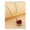 Rhinestone Heart Charm Necklace