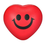 Red Heart Smiley Face Mini Stress Ball
