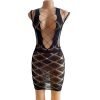 Black Seamless Stocking Dress OS-5034