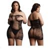 Le Desir-DES025-Strapless Fishnet And Lace Mini Dress-Black OSX