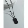 Men Geometric Charm Necklace-Black