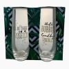 2pcs Glass Flutes Prosecco Bubbies