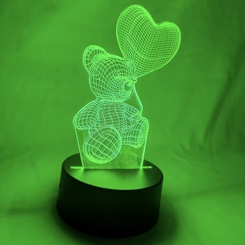 LED Acrylic Lamp - Love Bear