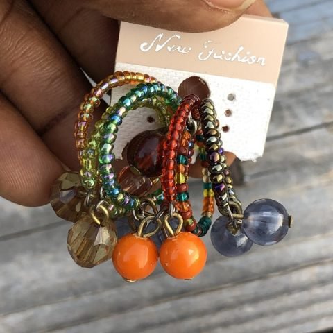 Beaded Wine Glass Charm (6Pc.Set)