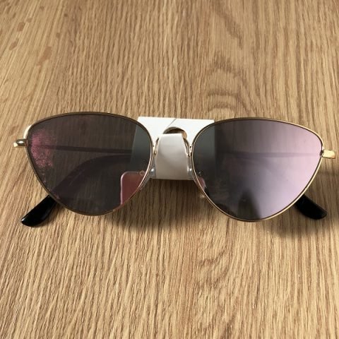 Forever 21 Gold And Pink Cut Eye Sunglasses