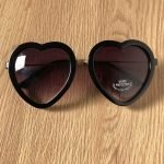 Forever 21 Heart Shape Black Sunglasses