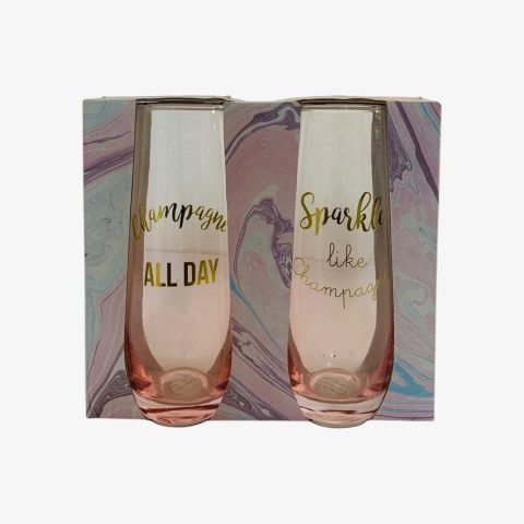 2pcs Glass Flutes Champagne Sparkle