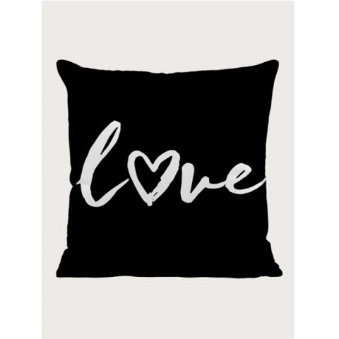 1pc Heart & Letter Graphic  Throw Pillow Square 45x45