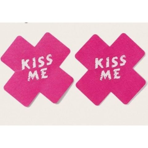 Pairs Letter Print Sticker Kiss Me Nipple Cover