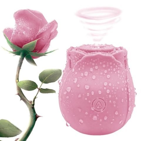 Joy At Meeting Silicone Flower-shaped Sucking Rose - Pink