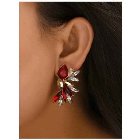 Gemstone Crystal Red Earrings
