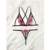 Plus Floral Embroidered Mesh Lingerie Set-5401-1XL