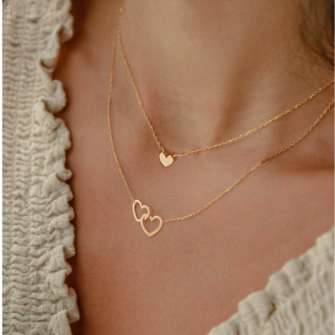 2pcs Love Pendant Necklaces For Women
