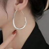 Simple U-shaped Hoop Design Earrings Silver