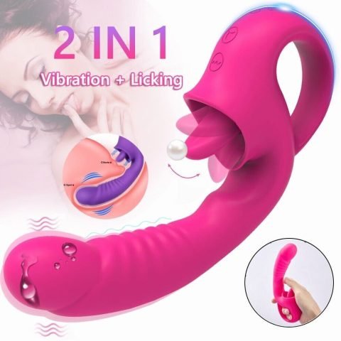 2-in-1 Rechargeable G-spot Licking Vibrator