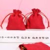 Red Drawstring Jewelry Storage Bag-Small