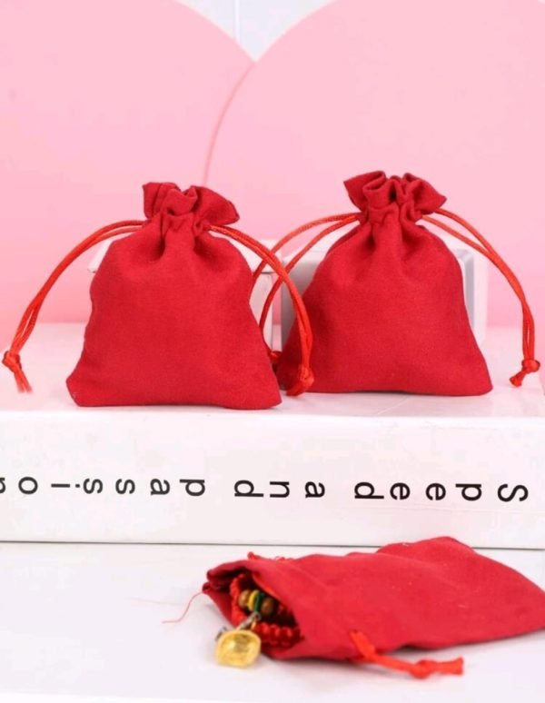 Red Drawstring Jewelry Storage Bag-Small