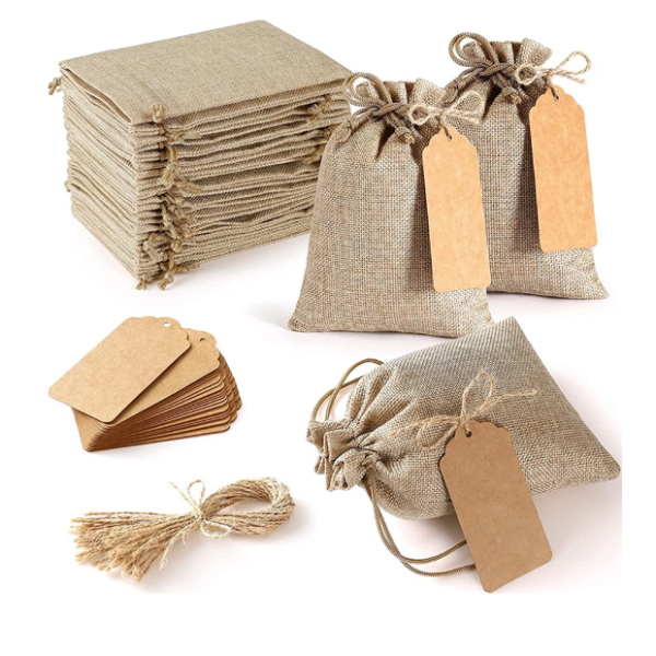 Burlap Drawstring Bags
