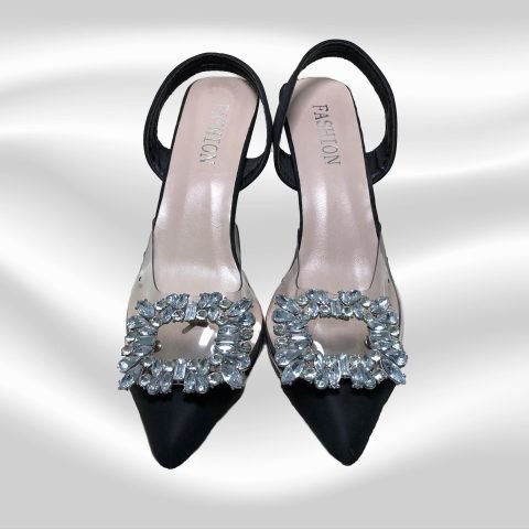 Women Fashion Crystal Heel Black Size 39