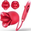 4-in-1 Mouth-Shaped Rose With Flapping Dildo