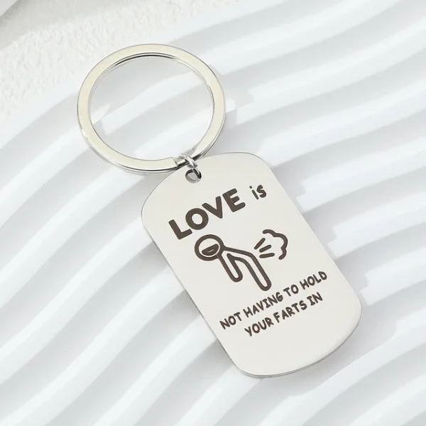 Stainless Steel Key Chain Pendant-Love Is Not Having To Hold