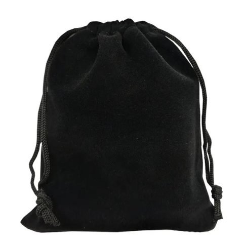Black Jewelry Storage Bag W. Grey Straps-Small