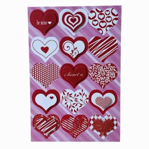 Valentine Stickers - Heart Shaped