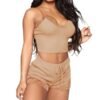 Women’s Two-Piece Pajama Set –Beige