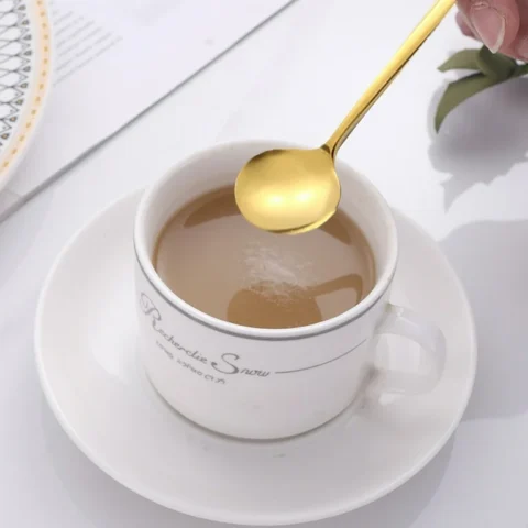 Gold Plated Stainless Steel Espresso Spoon