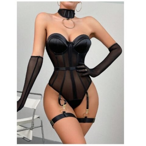 6pcs Black Elegant & Sexy Jumpsuit For Women
