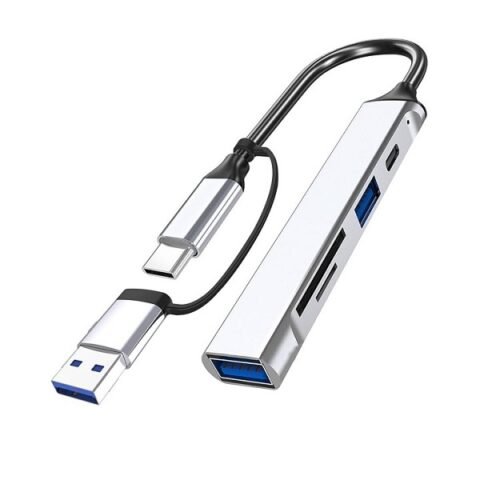 REMAX Type C+USB HUB RU-U7 /Silver gray