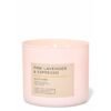 BBW Pink Lavender & Espresso White Barn 3 Wick Candle 14.5 oz