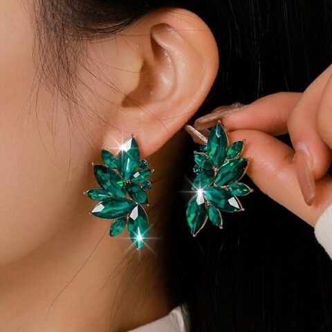 Marquise Stud Earring -Green