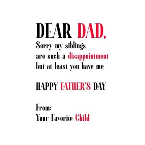 OA Cards: Dear Dad, Sorry my Siblings......